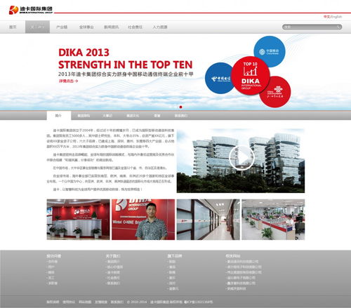 迪卡国际集团网站UI设计 打造专业、现代与用户友好的网页体验